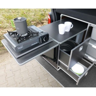 Camping box L pour break et fourgon VW T5, T6 KR et LR, Campingbox Reimo, Aménagement T5,T6 long, Aménagement fourgon